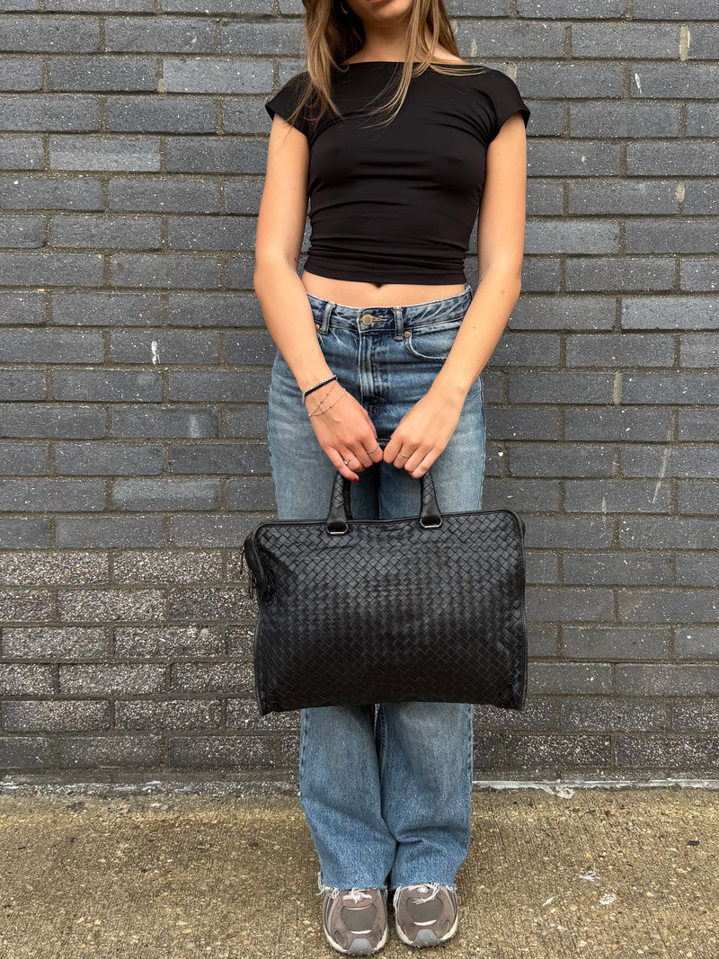 Bottega Veneta Intrecciato Briefcase - worn