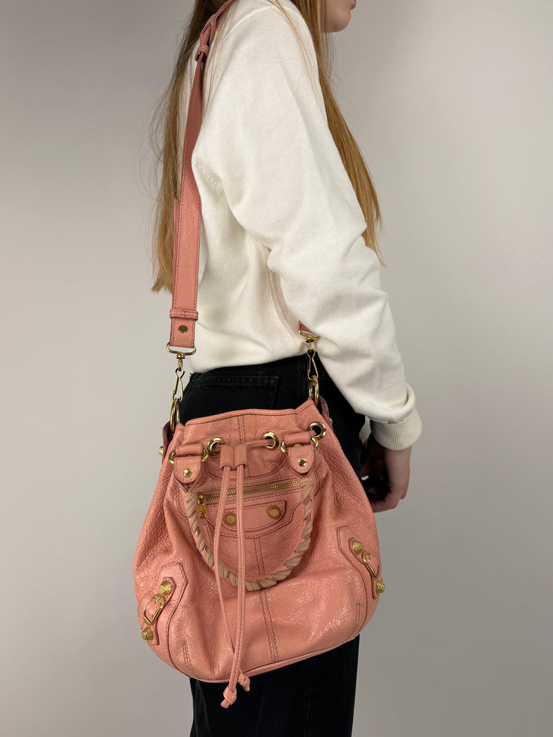 Balenciaga Bucket Pompon Small - worn