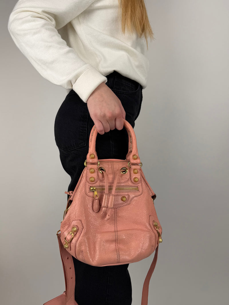 Balenciaga Bucket Pompon Small - worn