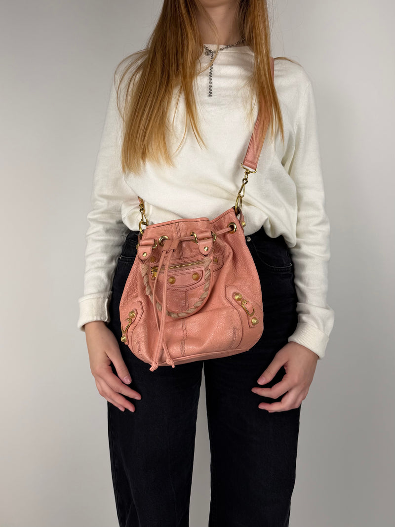 Balenciaga Bucket Pompon Small - worn