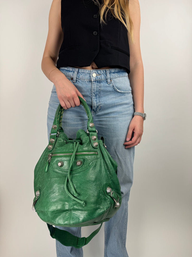 Balenciaga Bucket Pompon Giant - worn