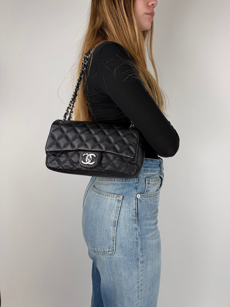 Chanel Single Flap Caviar - worn