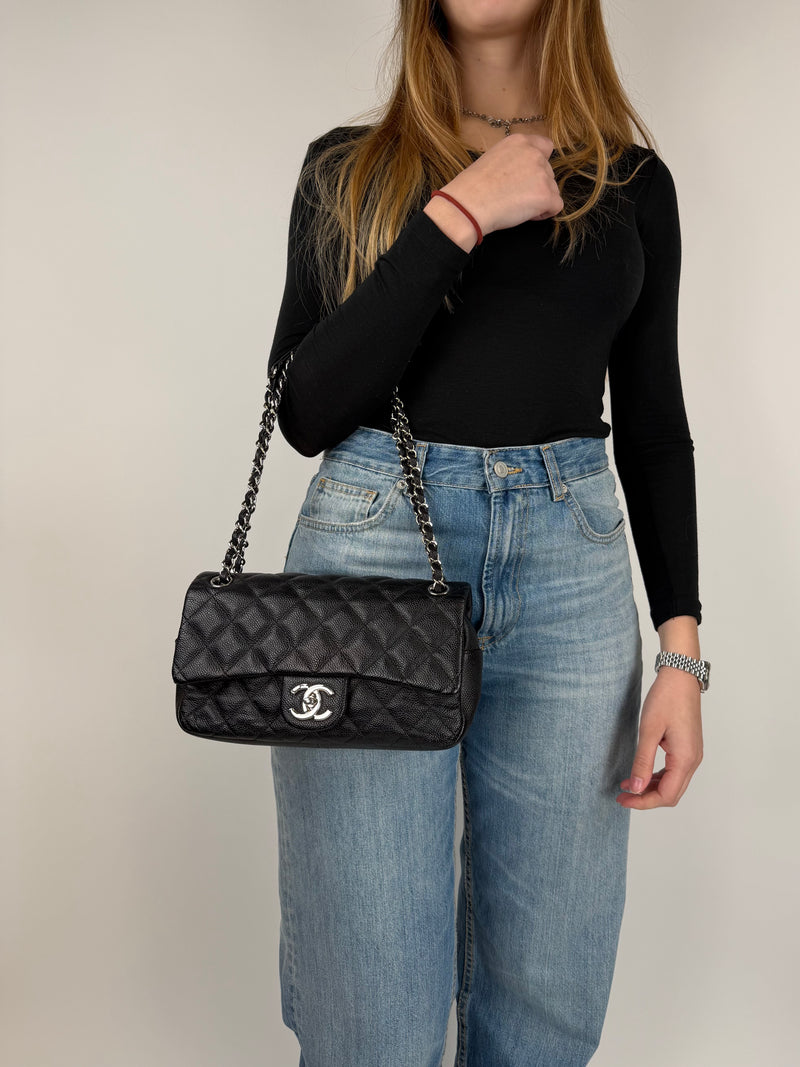 Chanel Single Flap Caviar - worn