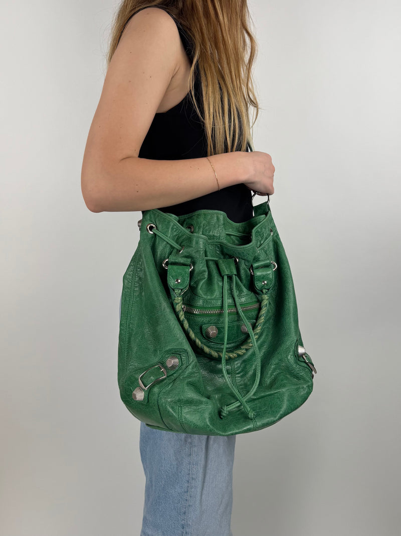 Balenciaga Bucket Pompon Giant - worn