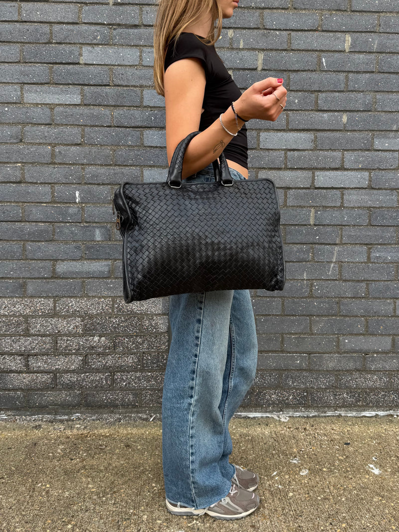 Bottega Veneta Intrecciato Briefcase - worn